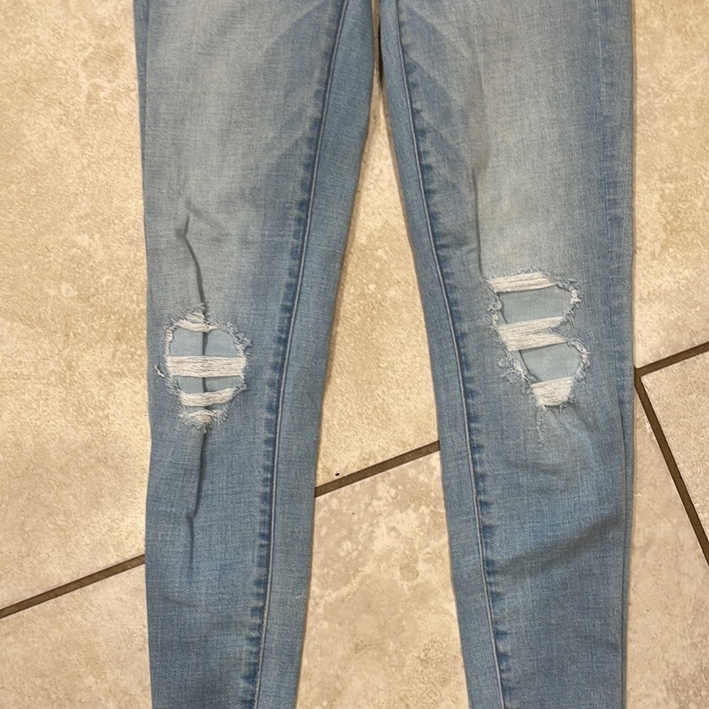 American Eagle Patched High Rise Jegging Crop Jeans 2 - Picture 6 of 8